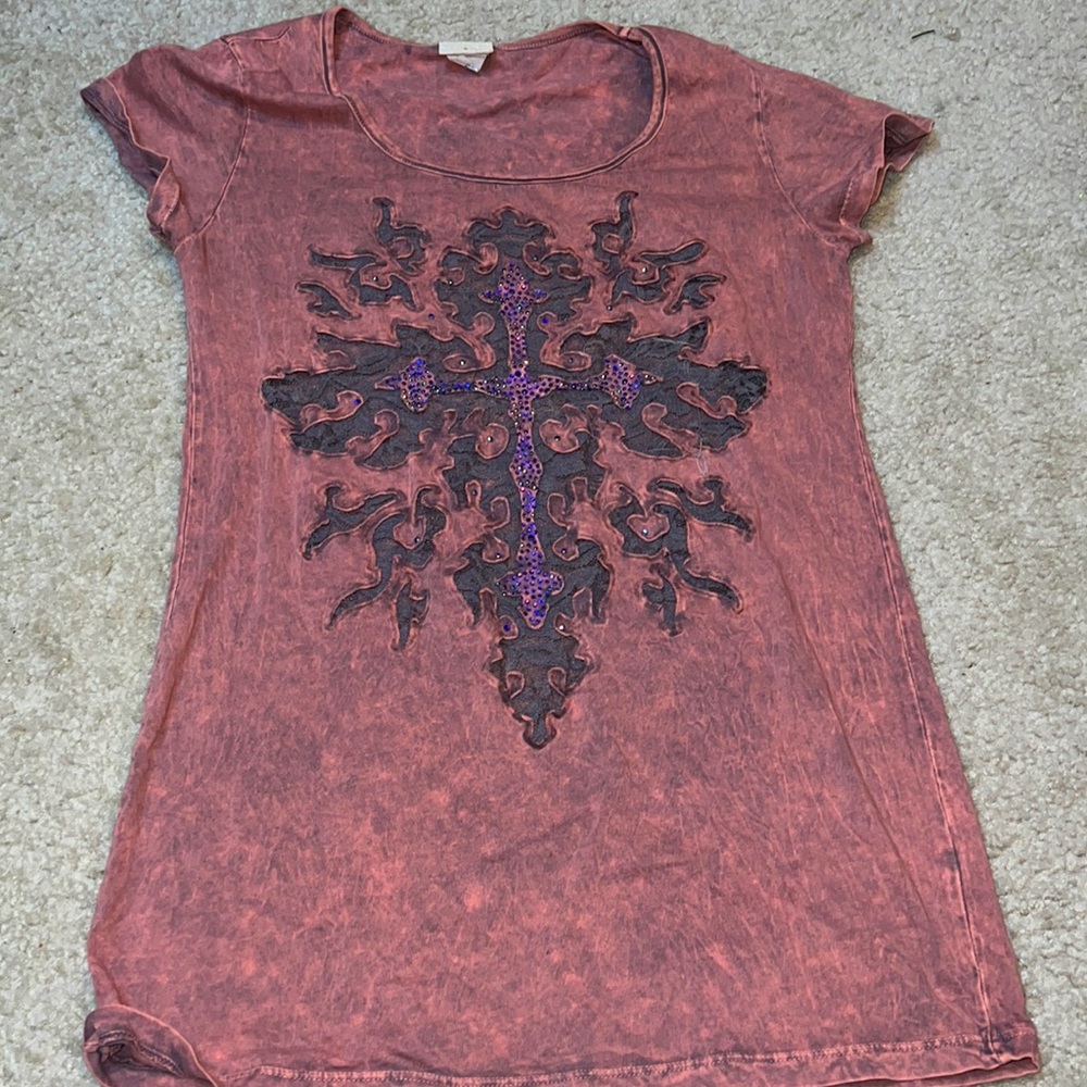 Daytrip studded cross shirt